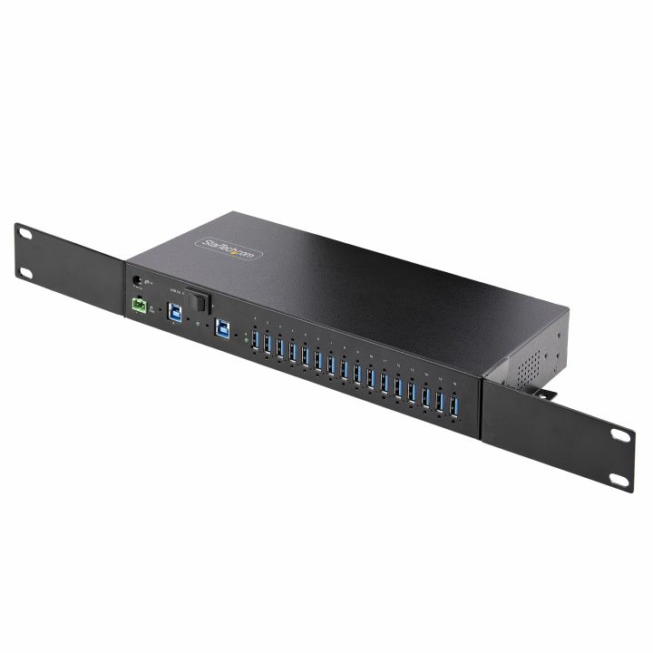 StarTech.com Industrial Metal USB 3.0 5Gbps 16-Port Hub - Mountable -…