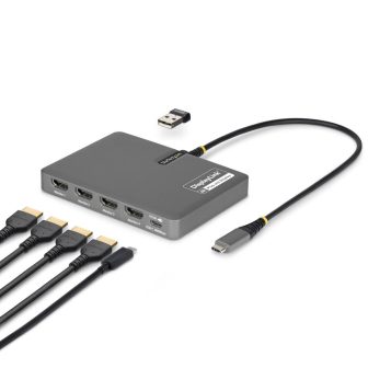 StarTech.com Adaptador USB-C a 4x Ecrãs HDMI - HDMI 4K 60Hz - PD 140W…