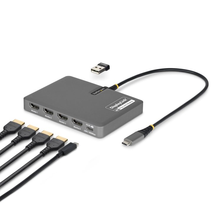 StarTech.com USB-C to 4x HDMI Display Adapter - HDMI 4K 60Hz - 140W…