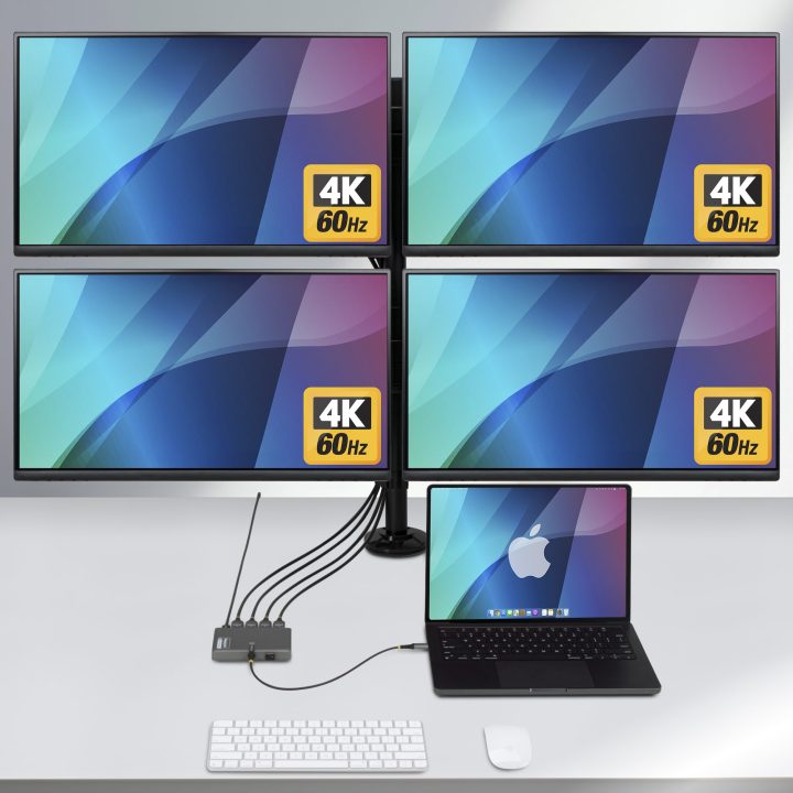 StarTech.com USB-C to 4x HDMI Display Adapter - HDMI 4K 60Hz - 140W…