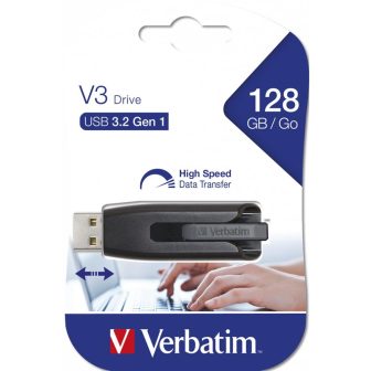 Memória USB 3.2 Verbatim storengo 128GB preta (49189)