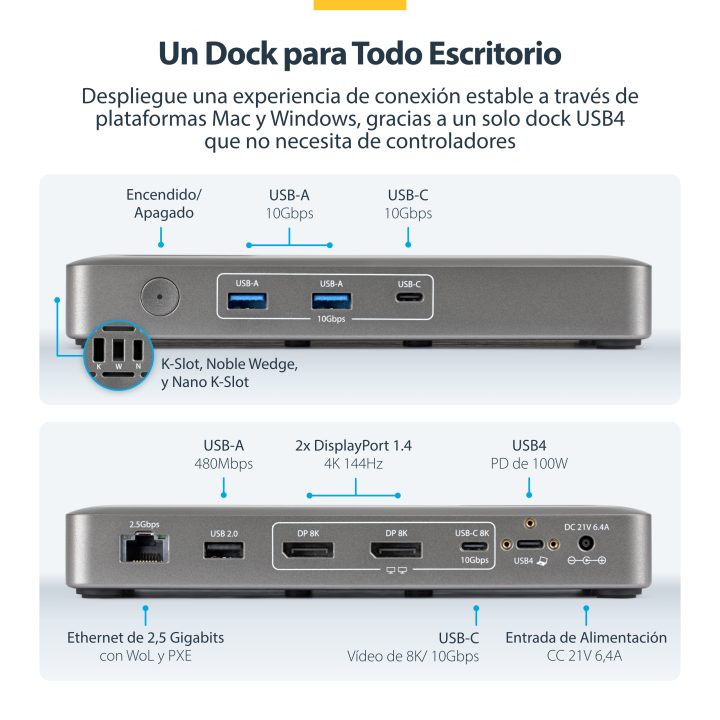 StarTech.com Estação de Acomodação USB4 - Sem Controladores - 4K…
