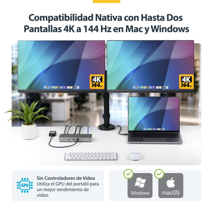 StarTech.com Estação de Acomodação USB4 - Sem Controladores - 4K…