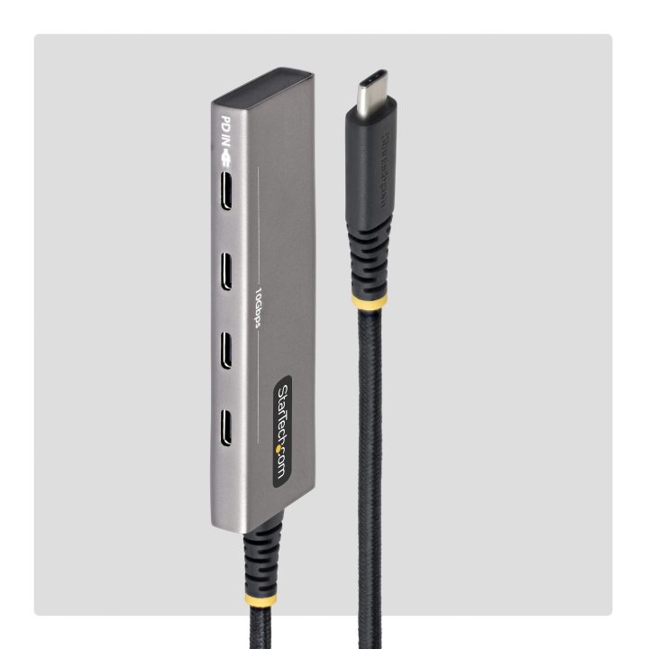 StarTech.com 4-Port USB-C Hub - 4-Port Type-C Splitter - 100W PD…