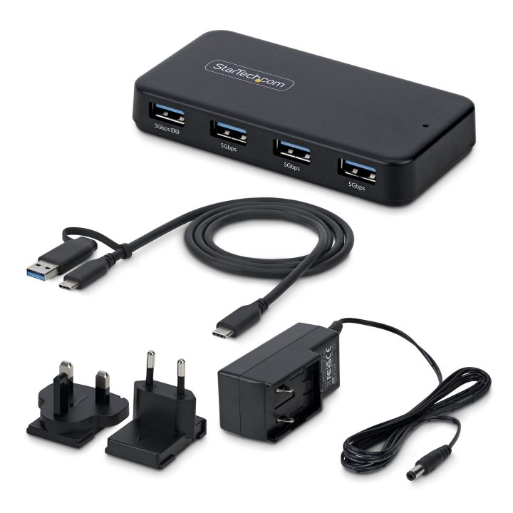 StarTech.com 4-Port USB-A Hub - 5Gbps - Self-Powered - 2-in-1 Type C…