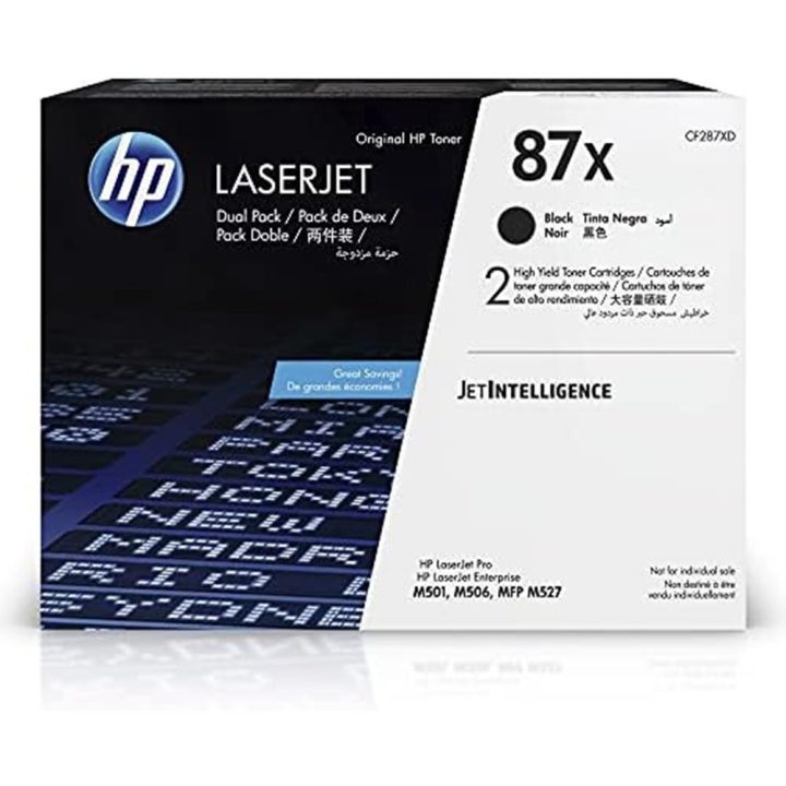 HP Pacote de 2 cartuchos de toner preto Originais LaserJet 87X de…
