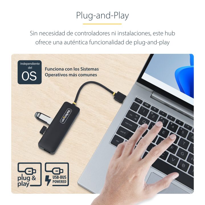 StarTech.com Hub USB-A de 4 Puertos - Ladrón USB de 4 Puertos -…