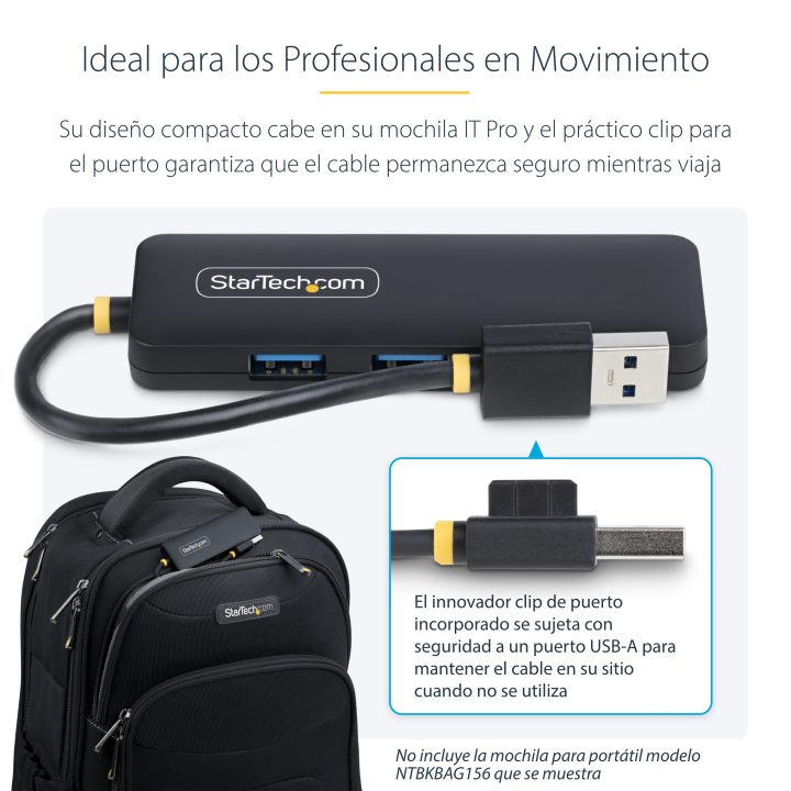 StarTech.com Hub USB-A de 4 Puertos - Ladrón USB de 4 Puertos -…