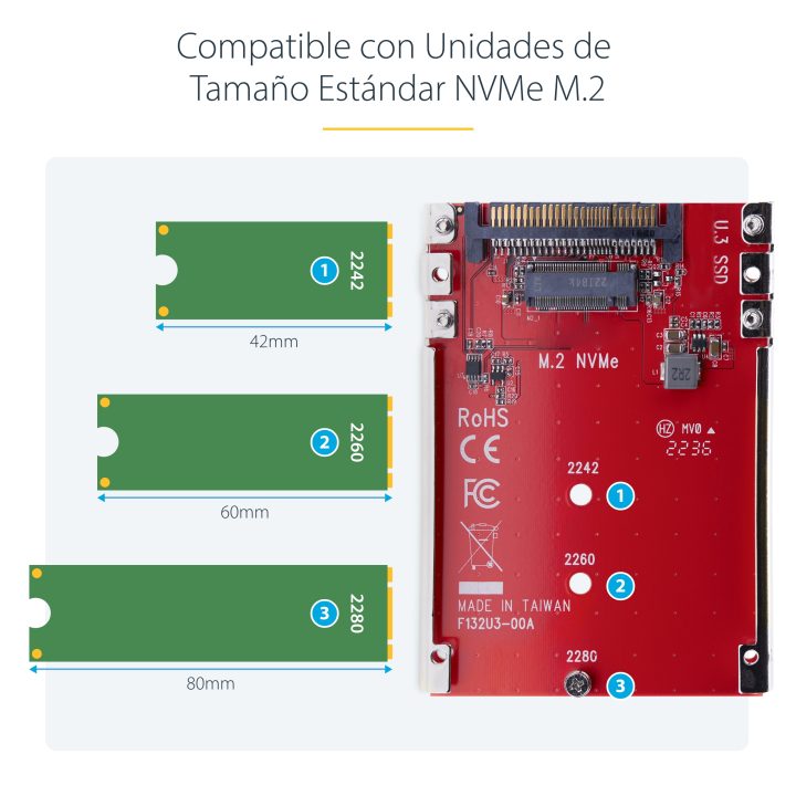 StarTech.com Adaptador M.2 para U.3 para SSDs M.2 NVMe - Conversor…