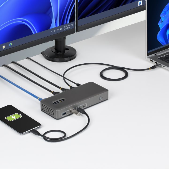 StarTech.com 2-Monitor HDMI USB-C Docking Station - 4K 60Hz - 1Gbps…