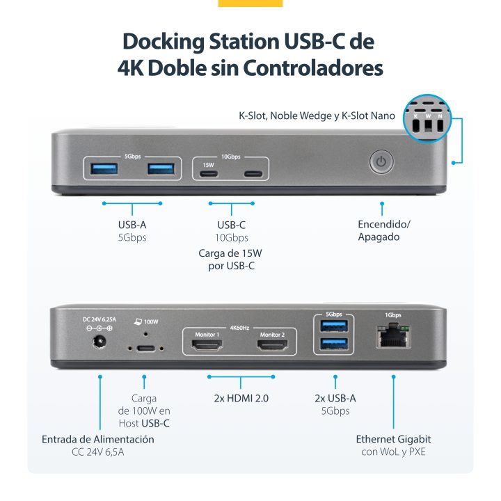 StarTech.com Estação de Acoplamento USB-C para 2 Monitores HDMI - 4K…