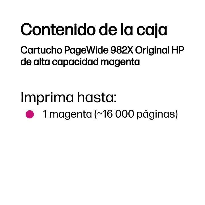 HP Cartucho PageWide 982X Original de alta capacidade magenta