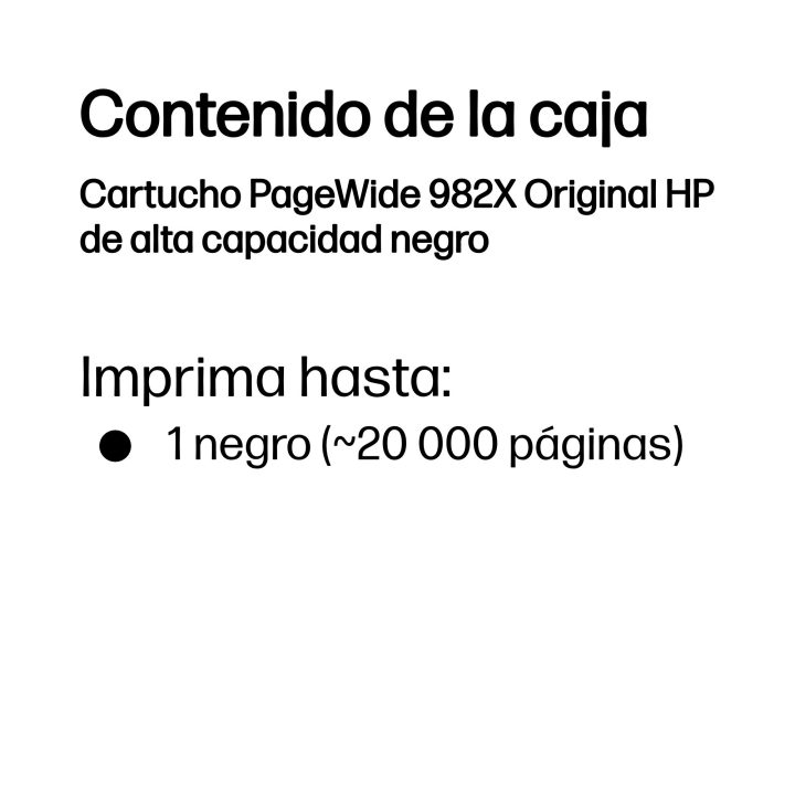 HP Cartucho PageWide 982X Original de alta capacidade preto
