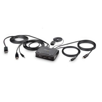 StarTech.com 2-Port Hybrid USB-C KVM Switch Cable - 4K60 - Integrated…
