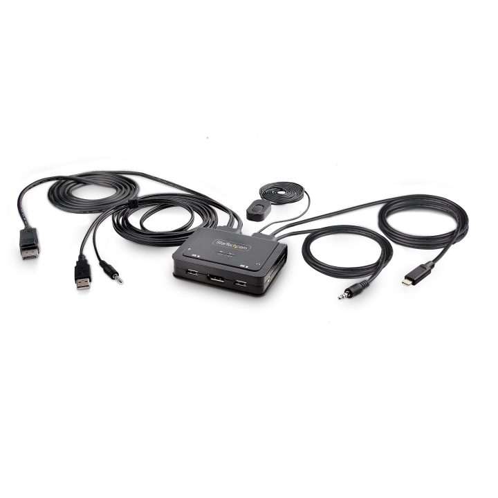 StarTech.com 2-Port Hybrid USB-C KVM Switch Cable - 4K60 - Integrated…