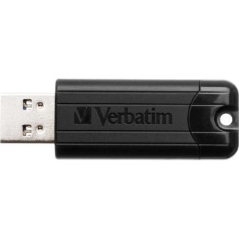 Memória USB 3.2 Verbatim pinstripe 32GB preta (49317)