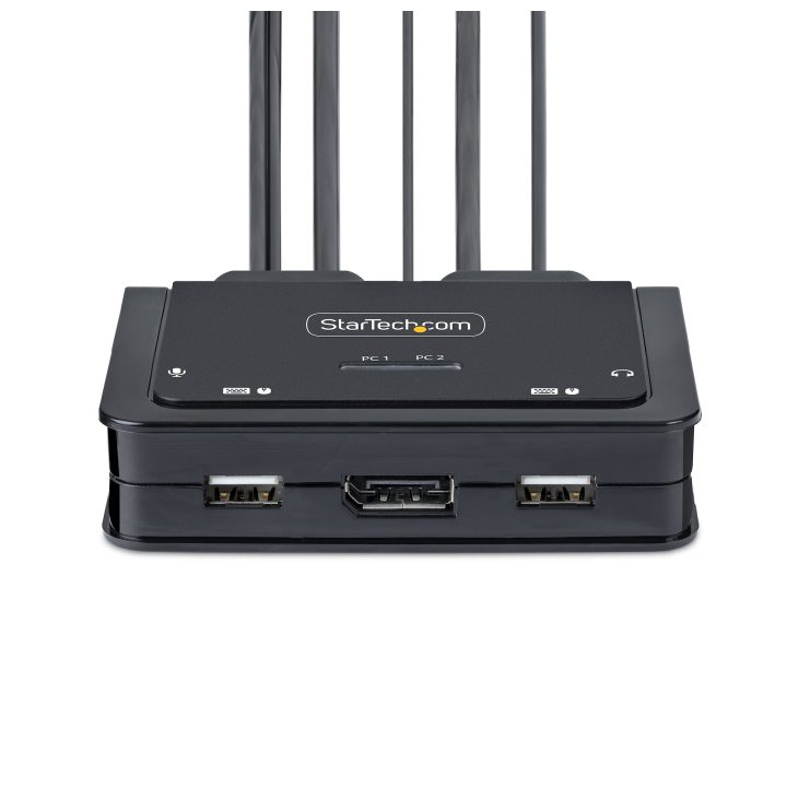 StarTech.com 2-Port USB-C KVM Switch Cable - 4K60 - DisplayPort -…