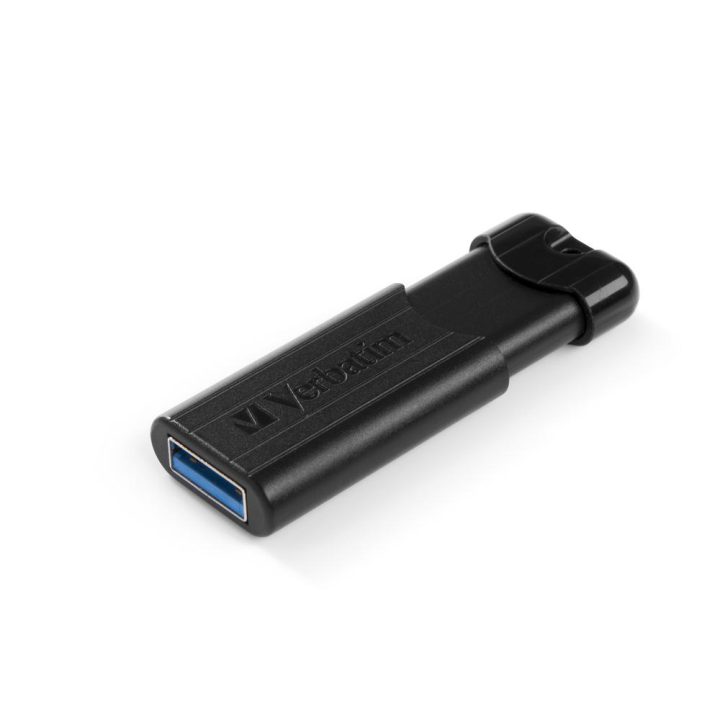 Memória USB 3.2 Verbatim pinstripe 32GB preta (49317)