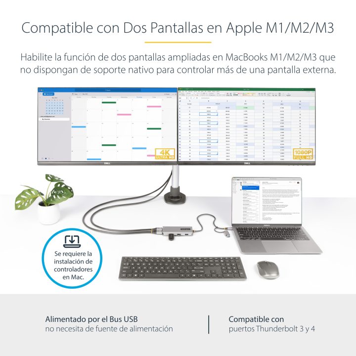 StarTech.com Adaptador Multipuertos USB-C - HDMI Doble…