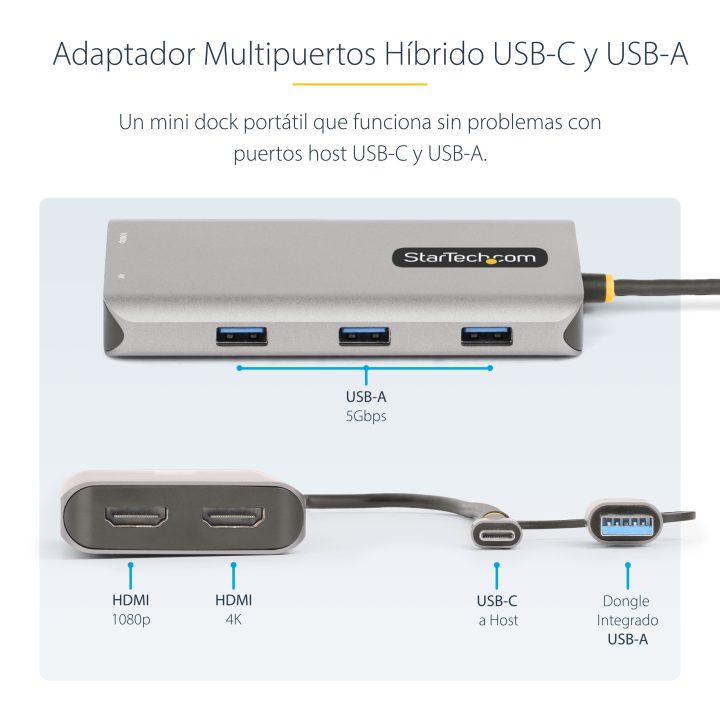 StarTech.com Adaptador Multipuertos USB-C - HDMI Doble…