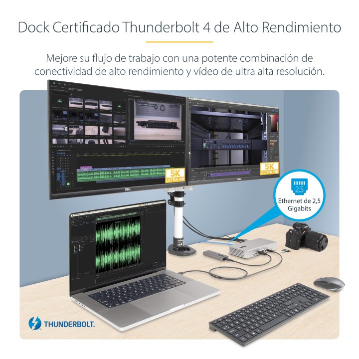 StarTech.com Docking Station Universal Thunderbolt 4 USB4 - 2x HDMI…
