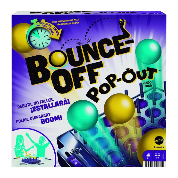 Mattel Games BOUNCE-OFF POP-OUT Board Game for Kids Ages 7+