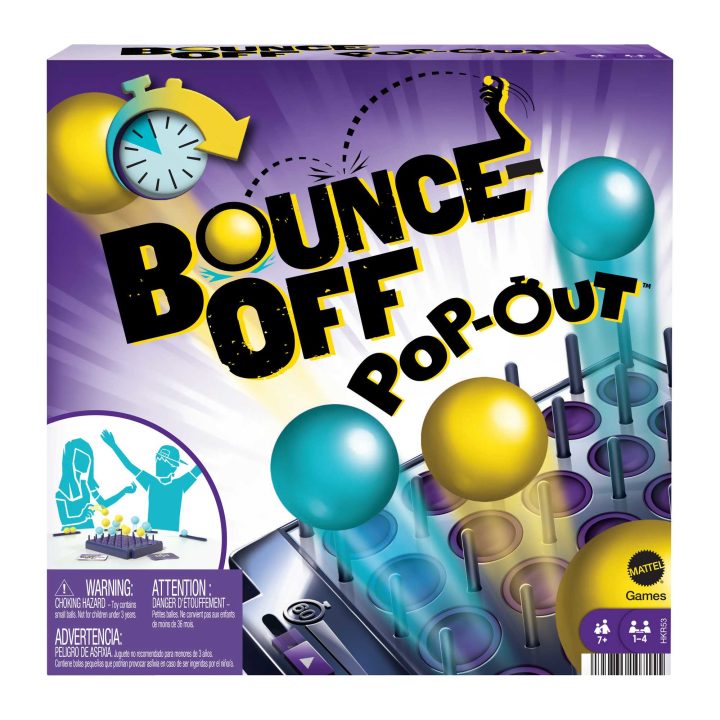 Mattel Games BOUNCE-OFF POP-OUT Board Game for Kids Ages 7+