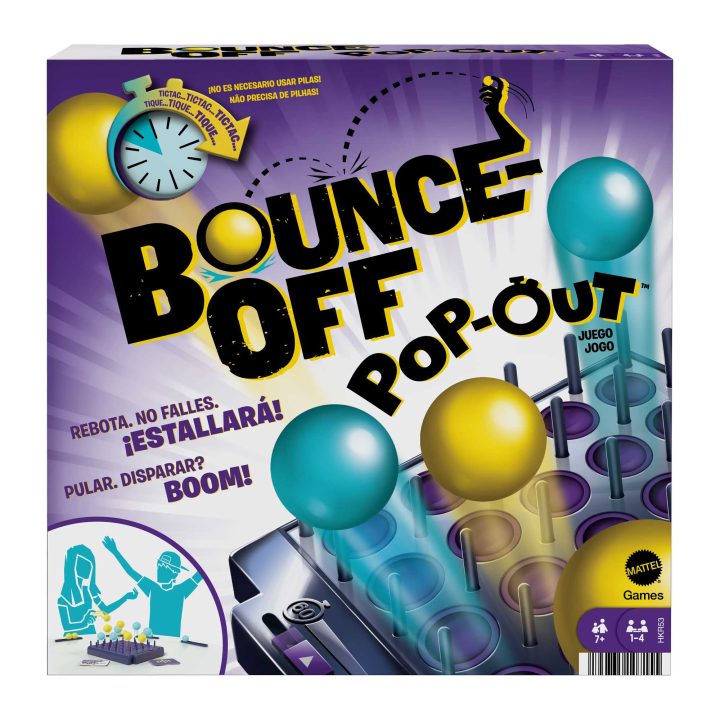 Mattel Games BOUNCE-OFF POP-OUT Board Game for Kids Ages 7+