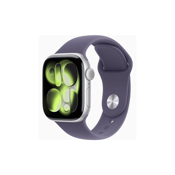 Apple Watch Series 11 GPS + Cellular 42mm Silver Aluminum Case Purple…