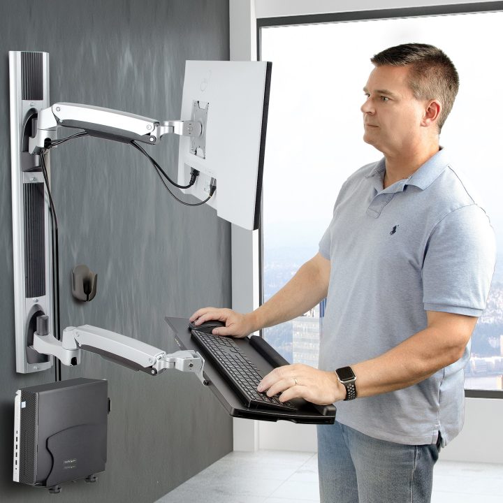 StarTech.com Wall-Mount Workstation for 27-Inch (10kg) VESA Monitor…