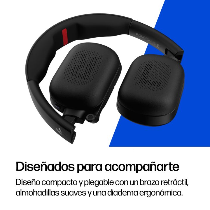 HP Poly Auriculares Bluetooth estéreo plegables Focus 625