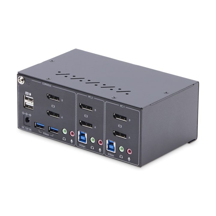 StarTech.com Switch KVM de 2 Puertos DisplayPort para 2 Monitores -…