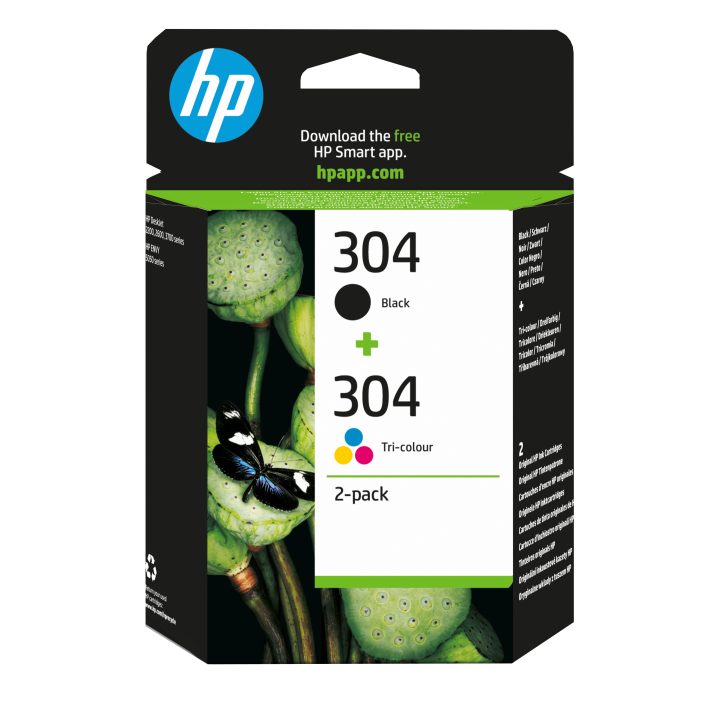HP Pacote de 2 cartuchos de tinta Original 304 preto/tricolor