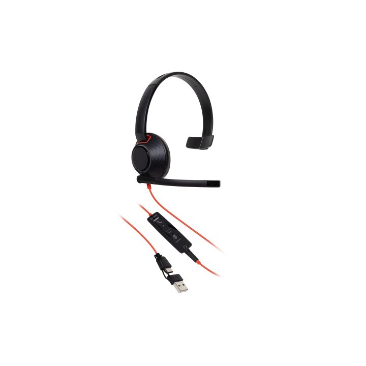 HP Poly Poly Blackwire 5210 Monaural Headset USB-C + 3.5 mm Connector…