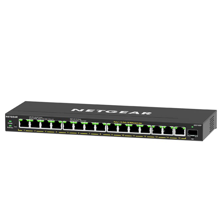 NETGEAR GS316EP Managed Gigabit Ethernet (10/100/1000) Power over…
