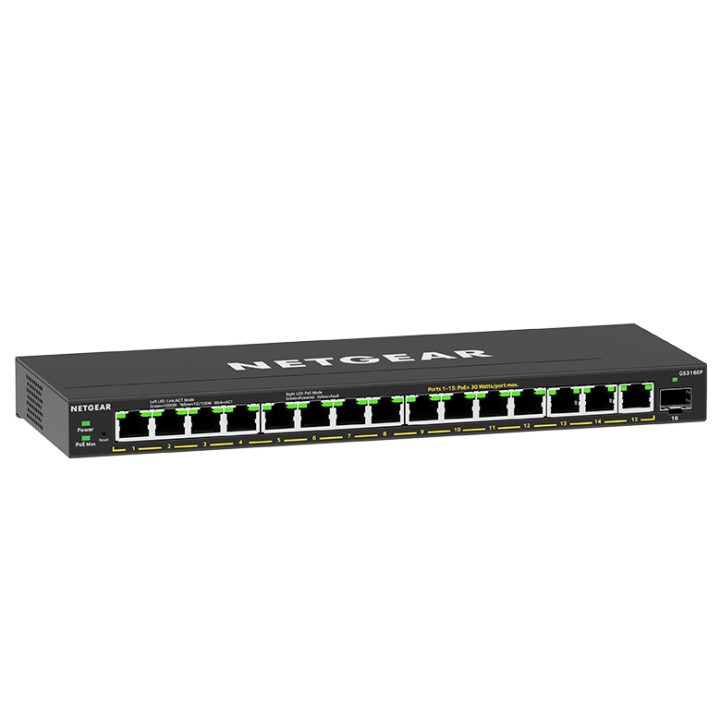 NETGEAR GS316EP Managed Gigabit Ethernet (10/100/1000) Power over…