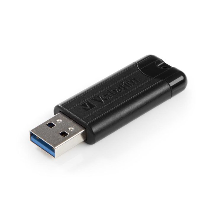 Memória USB 3.2 Verbatim pinstripe 32GB preta (49317)