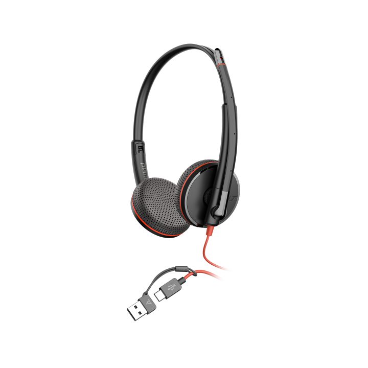 HP Poly Poly Blackwire 3225 Stereo Headset USB-C + 3.5 mm Connector +…