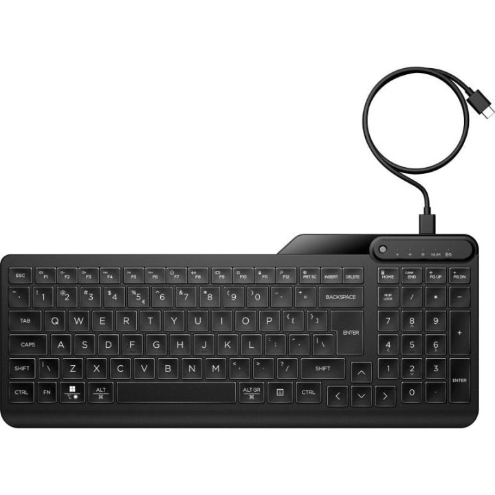 Teclado com cabo retroiluminado multidispositivo HP 405