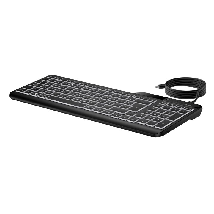 Teclado com cabo retroiluminado multidispositivo HP 405