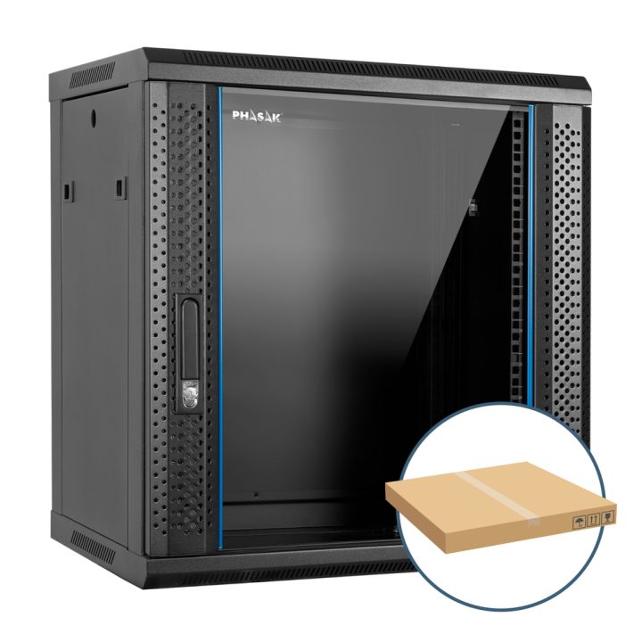 Armário rack de parede 19 polegadas Phasak pro 12U 600X450 desmontado…