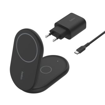 Belkin Wireless Charging Stand - Magnetic, Foldable, with Qi2 + AC…