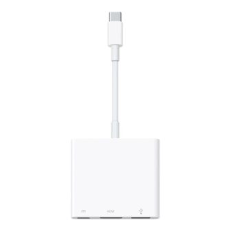 Apple USB-C to HDMI-USB-A-USB-C Adapter Male-Female-White (MW5M3ZM/A)