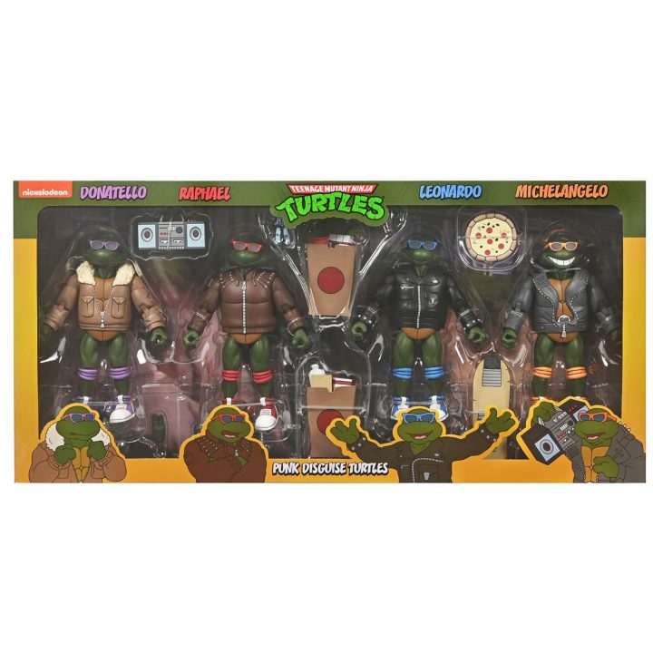 NECA Teenage Mutant Ninja Turtles Cartoon Punk Turtles Pack 4 Scale…