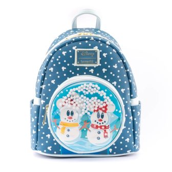 Mochila Loungefly Disney Minnie e Mickey Bonecos de Neve (WDBK1850)