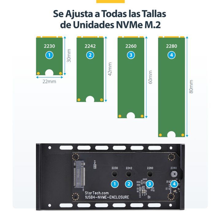 StarTech.com Caixa USB4 NVMe M.2 - 40Gbps - Caixa USB Tipo C para SSD…