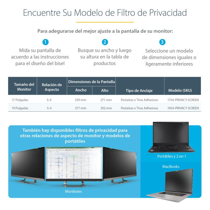StarTech.com Filtro de Privacidade de 19 Polegadas 5:4 para Monitor -…