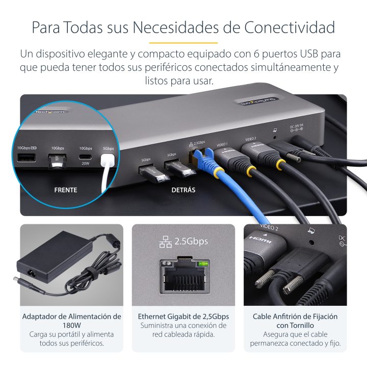 StarTech.com Docking Station USB4 - USB-C de 40Gbps - Vídeo Doble…