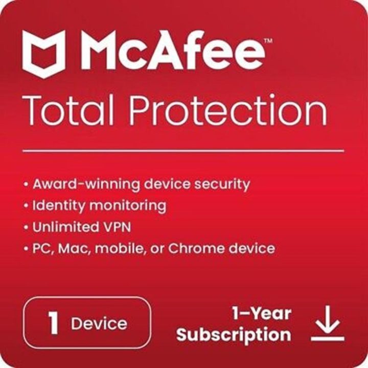McAfee Total Protection Antivirus 1 Device 1 Year ESD (Direct…