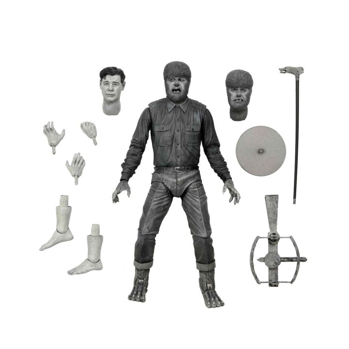 NECA Universal Monster Scale Action Ultimate Wolf Man (B&W) Figure…